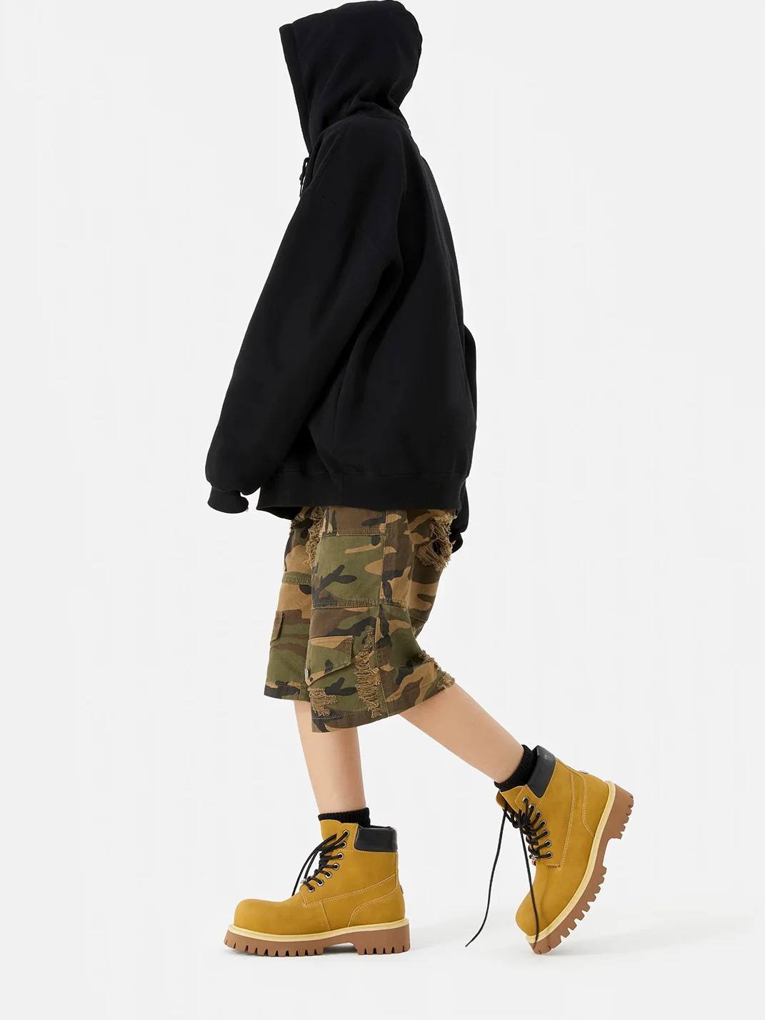 SENGUOGUO | High-Top Thick-Sole Derby Boots