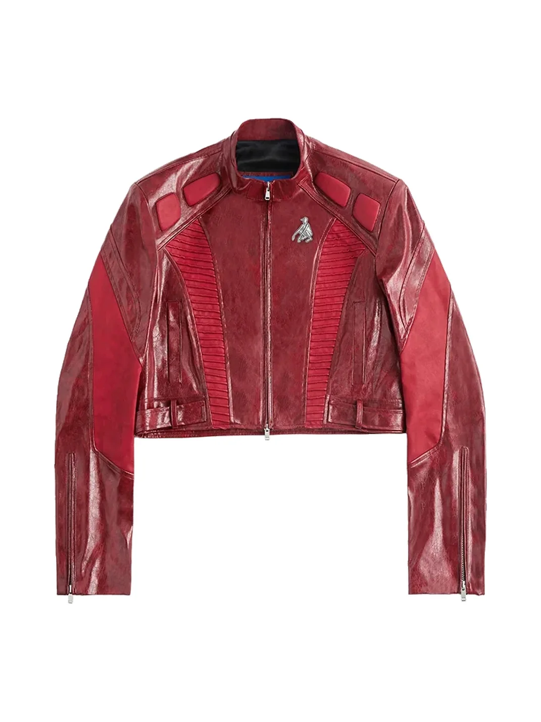 FACEONLAB | Cropped Motorcycle Leather Jacket