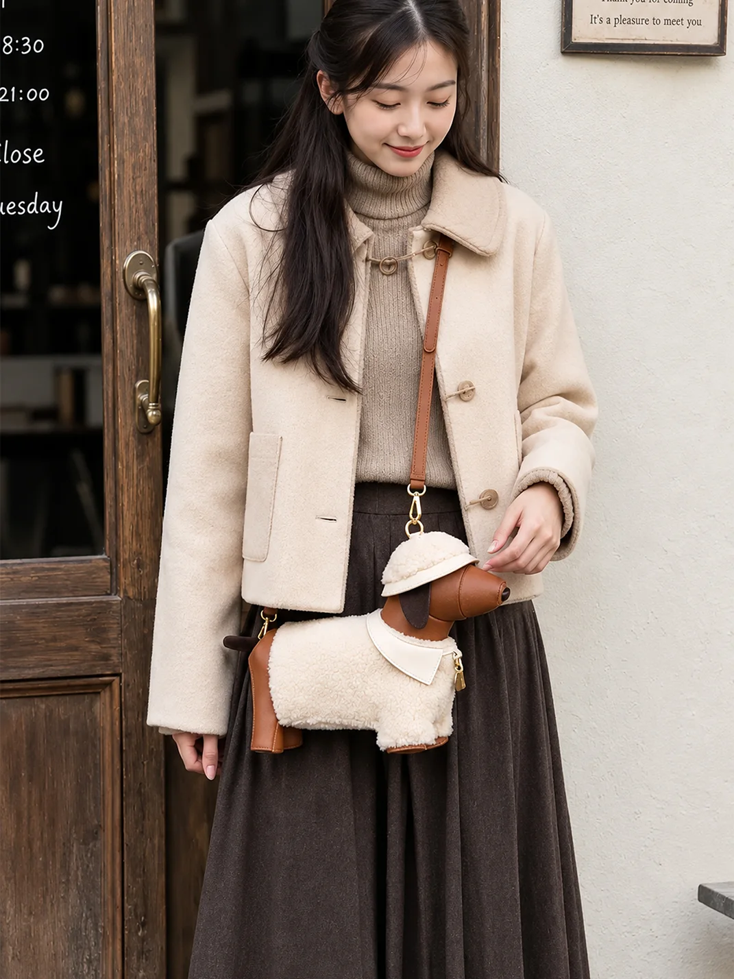 JARNO | Plush Dachshund Crossbody Bag