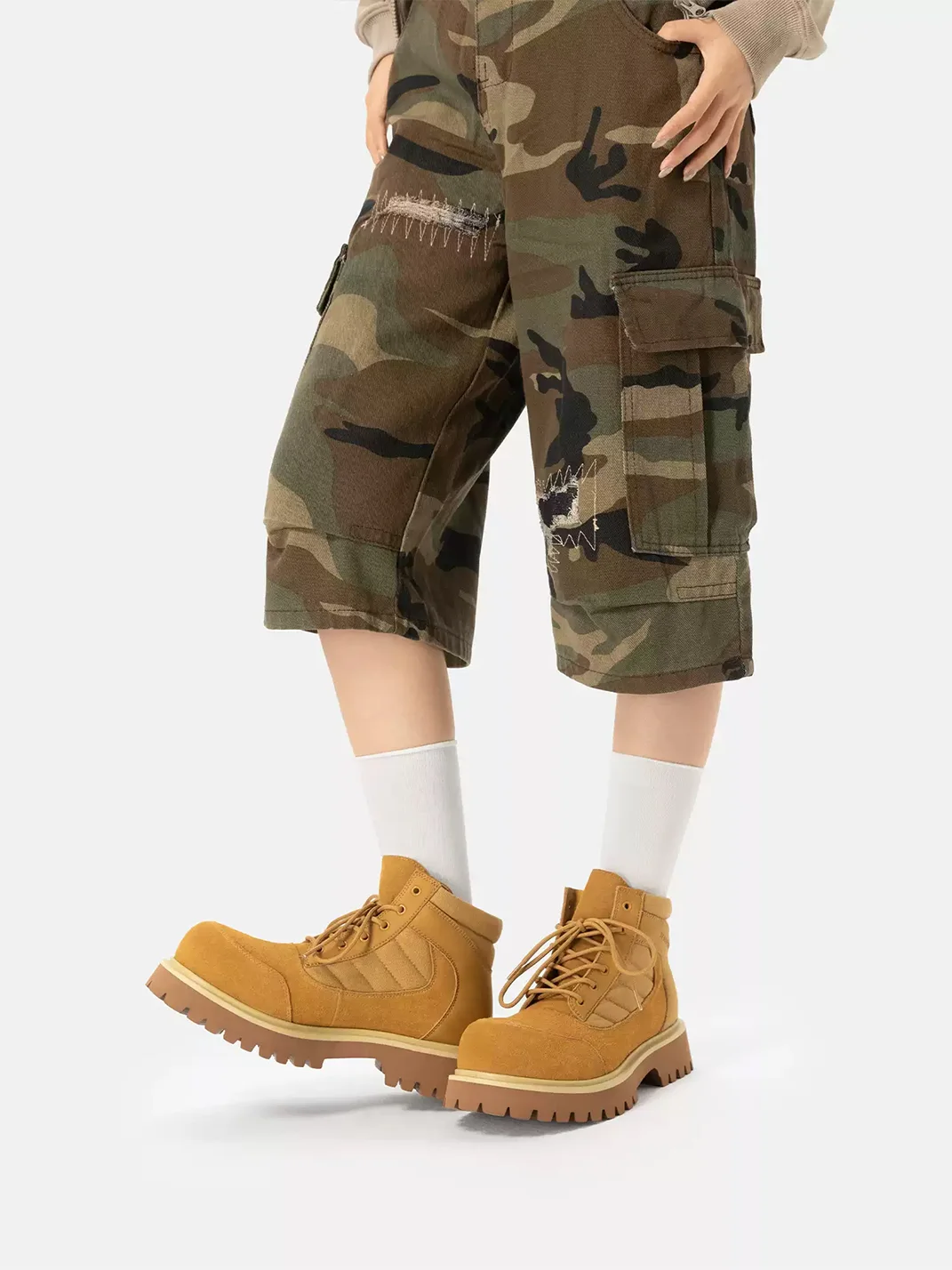 SENGUOGUO | Thick Sole High Top Work Boots