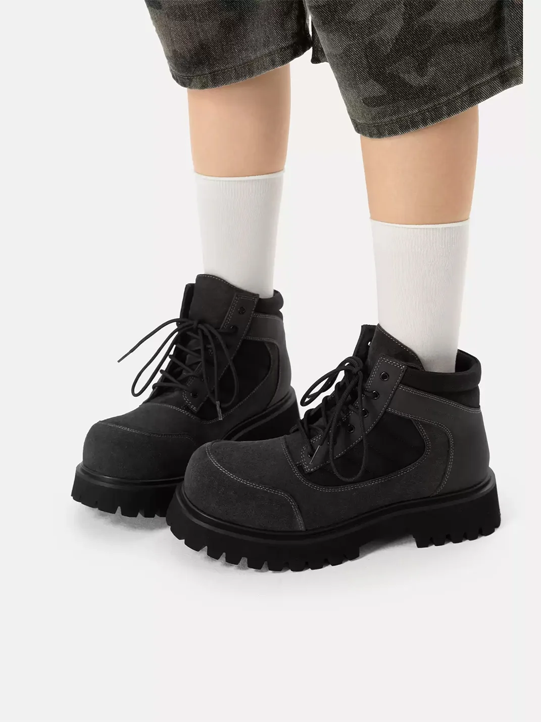 SENGUOGUO | Thick Sole Workwear Ankle Boots