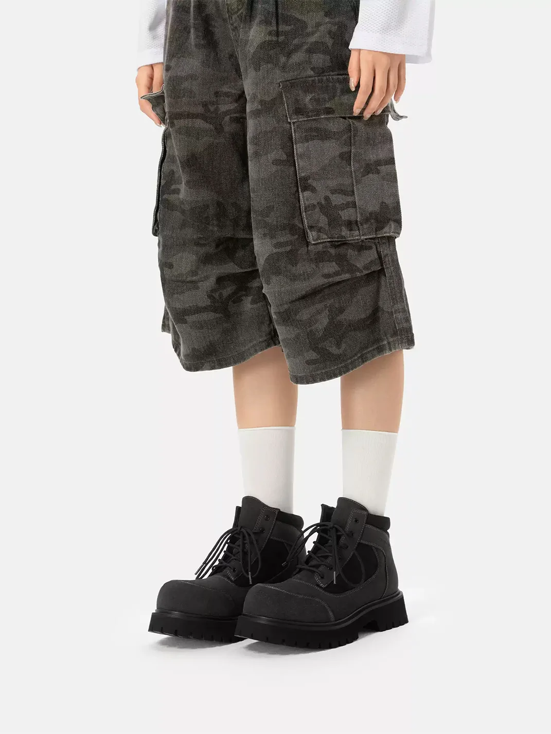 SENGUOGUO | Thick Sole Workwear Ankle Boots