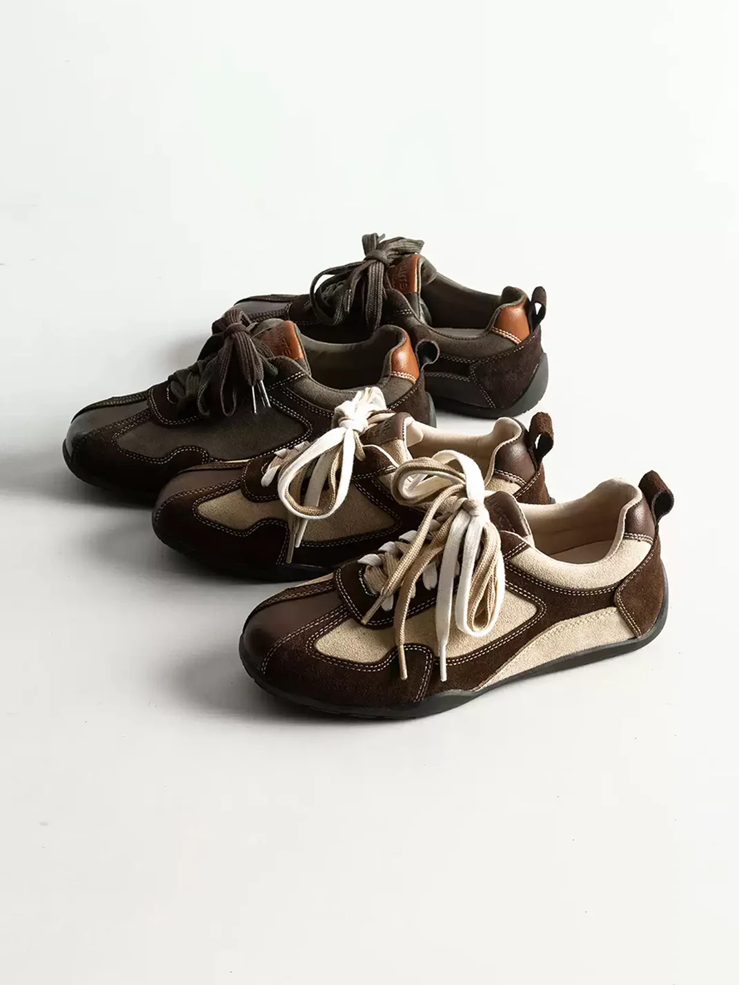 KAIMANLI | Retro Colorblock Lace-Up Thick-Soled Sneakers