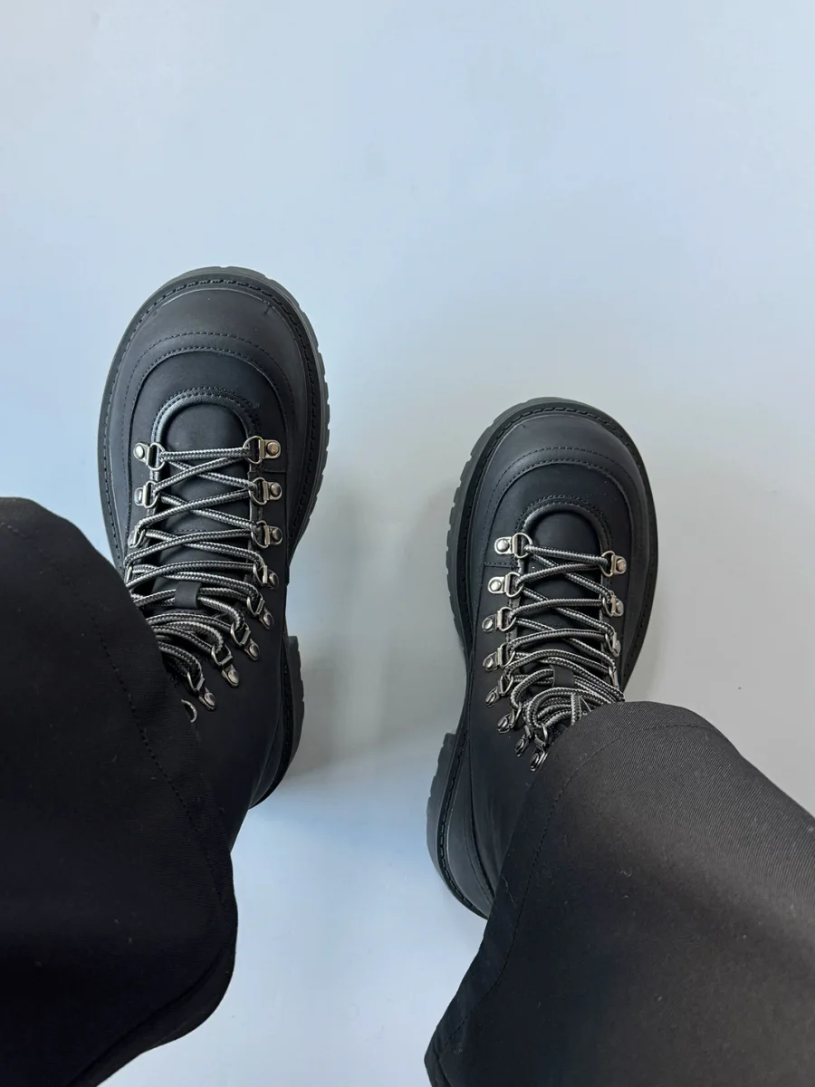 RCAD | Lace-Up Thick-Sole Motorcycle Boots - 4