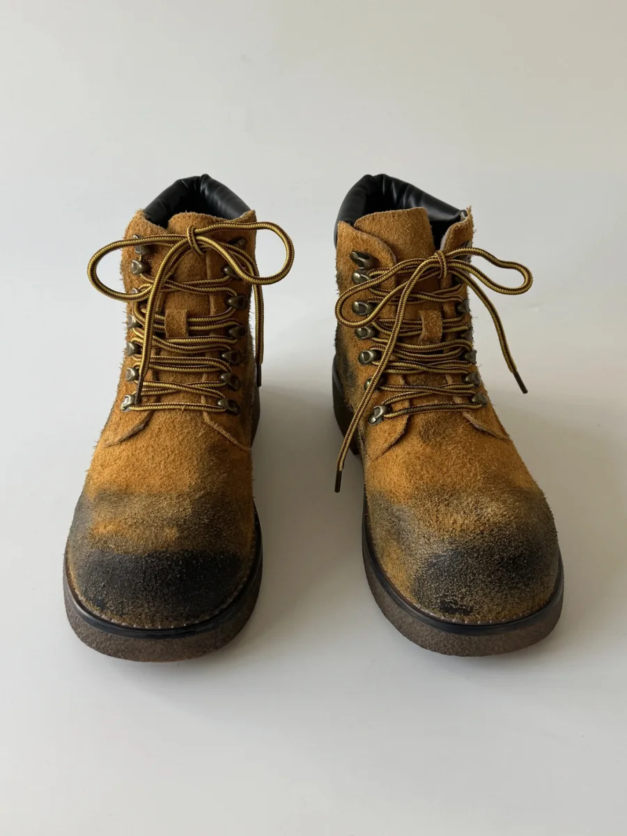 RCAD | Distressed Round-Toe Lace-Up Thick-Sole Boots - 2