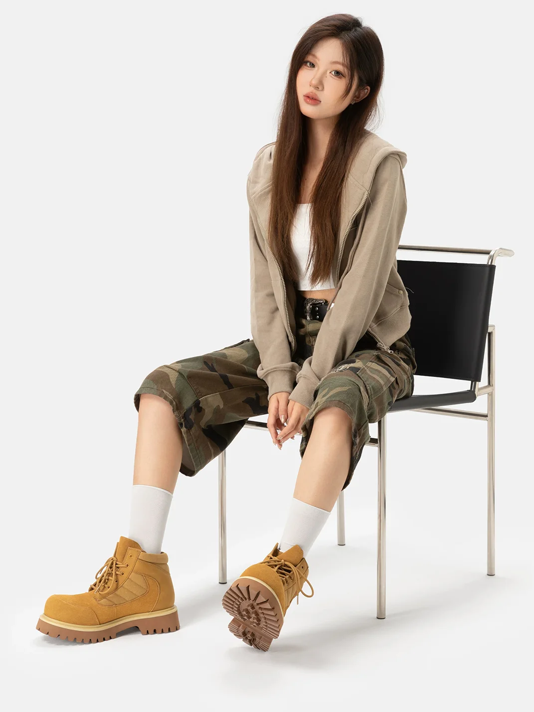 SENGUOGUO | Thick Sole High Top Work Boots