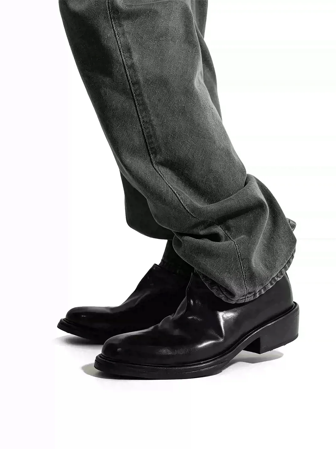 SELVMAKE | Handmade Wrinkled Cowhide Chelsea Boots With Back Zippers