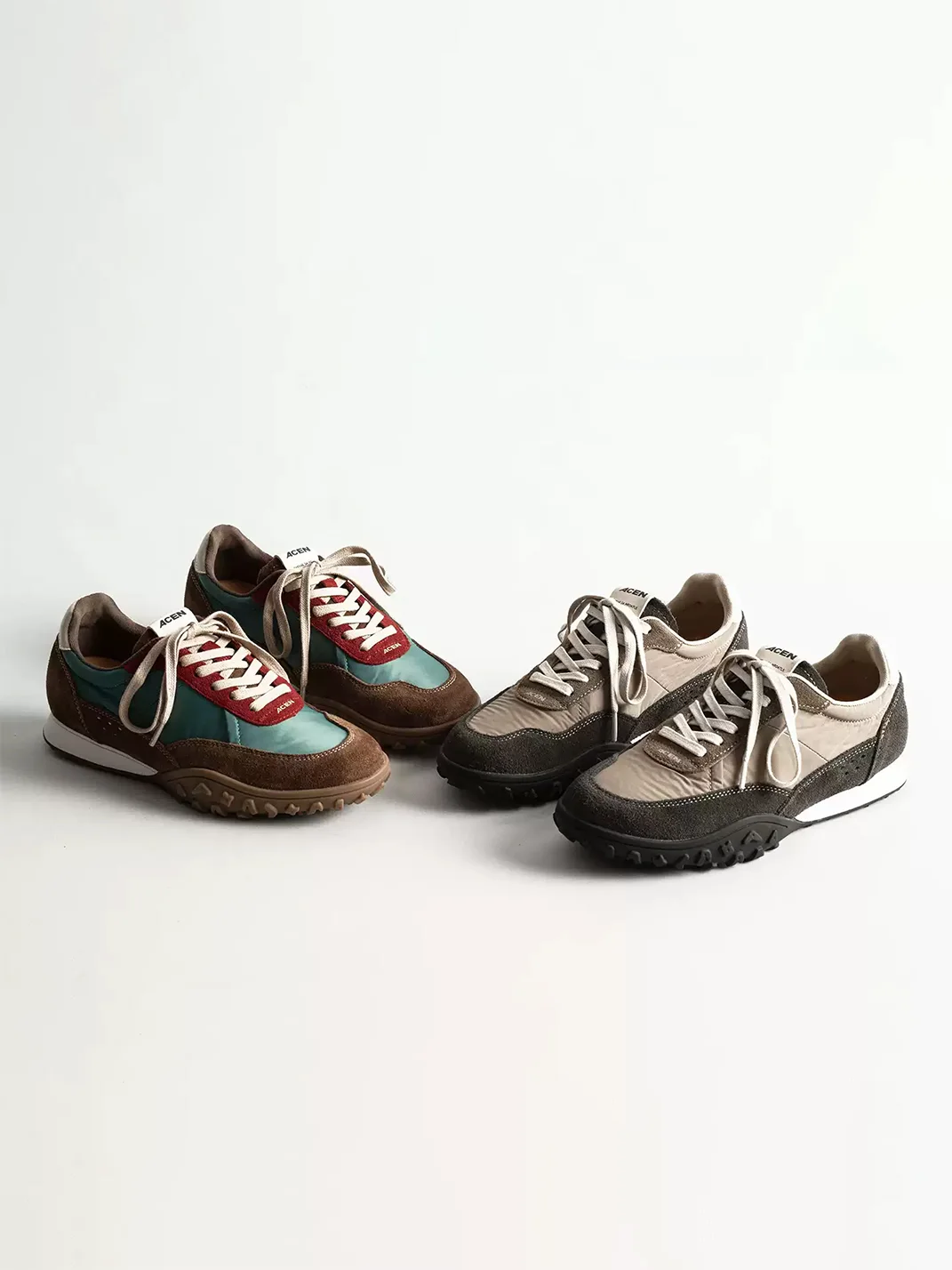 KAIMANLI | Retro Leather Panel Sneakers