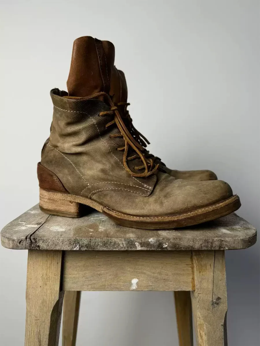 DLMNX | Distressed Leather Ankle Work Boots - 4