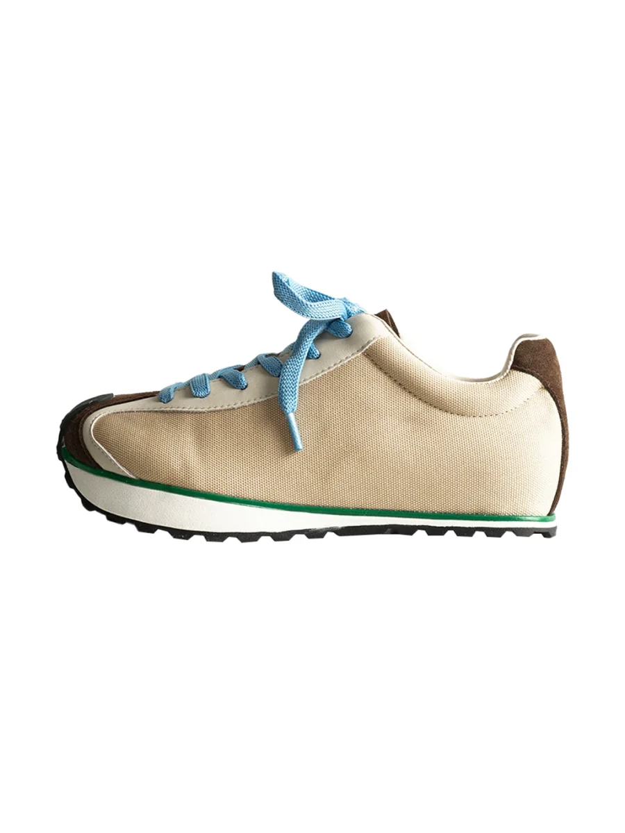 KAIMANLI | Leather Retro Colorblock Height-Increasing Sneakers - 2