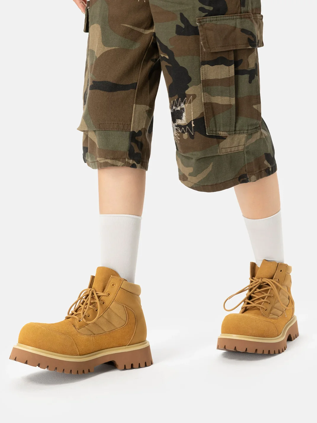SENGUOGUO | Thick Sole High Top Work Boots