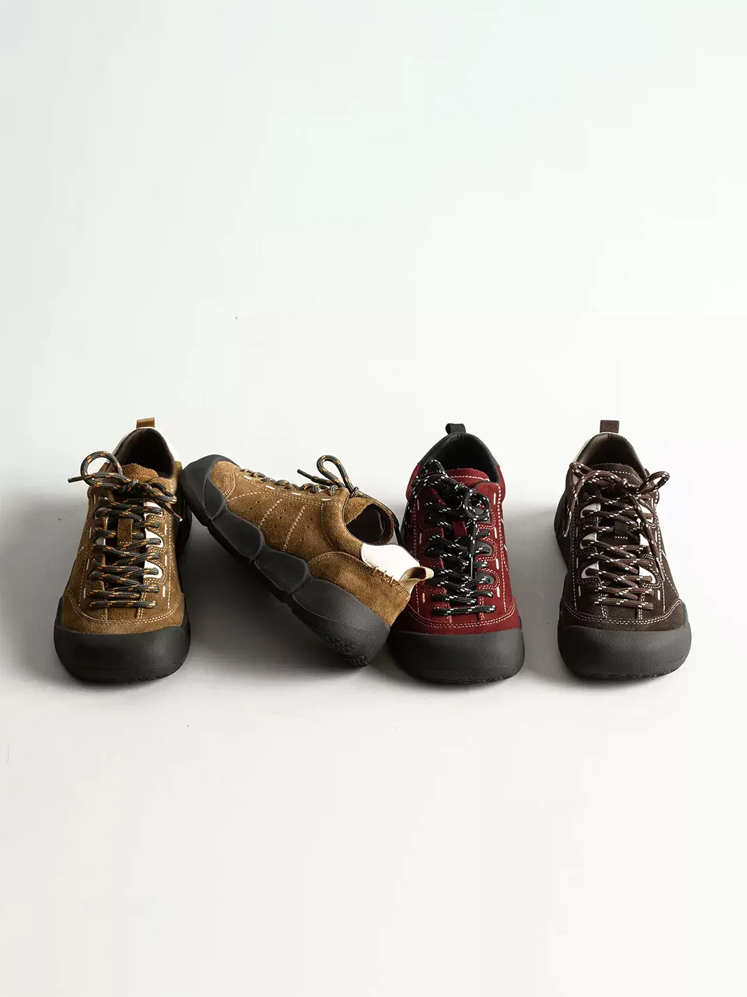 KAIMANLI | Retro Leather Lace-Up Platform Sneakers