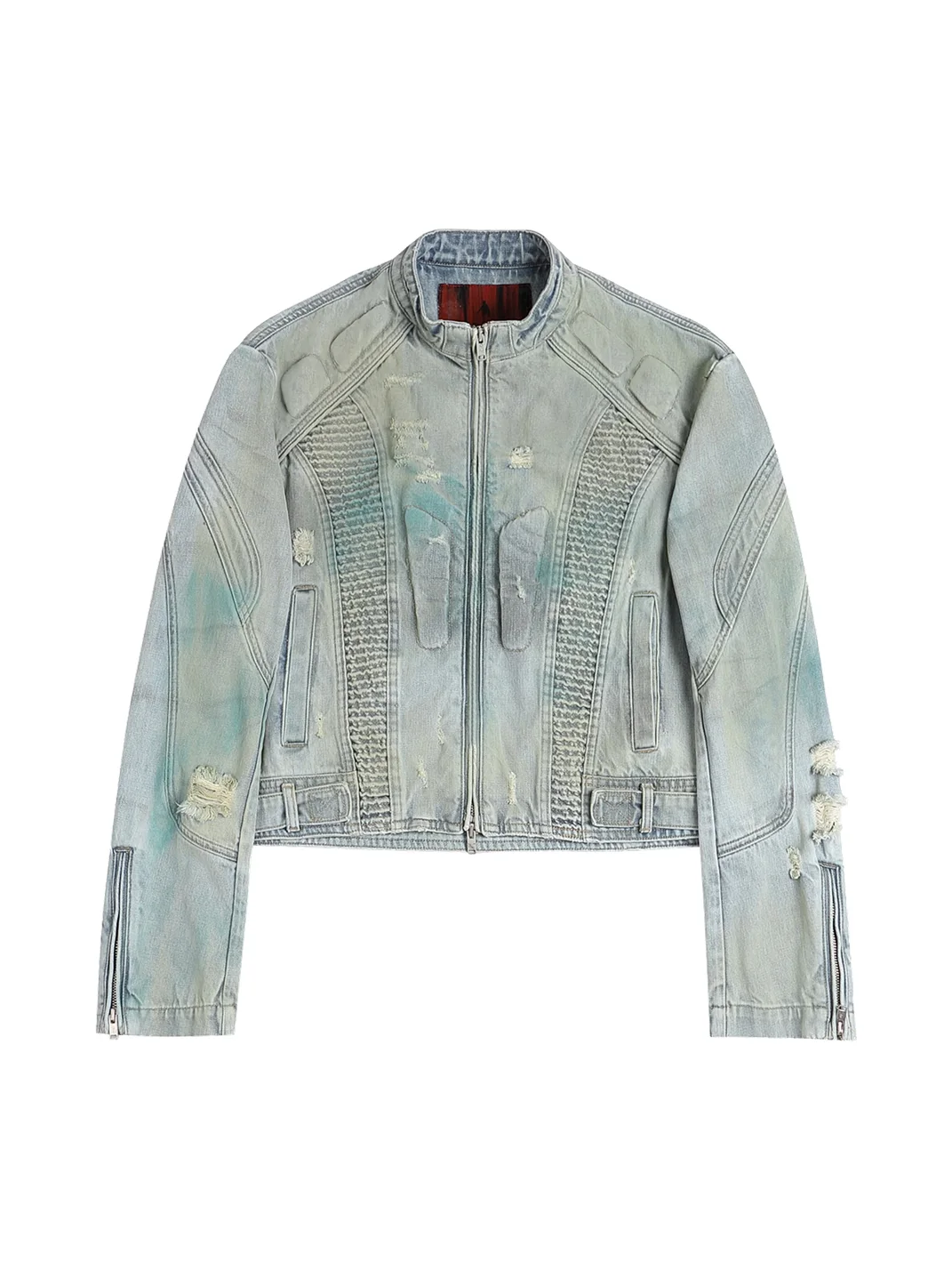 FACEONLAB | Washed Denim Motorcycle Jacket