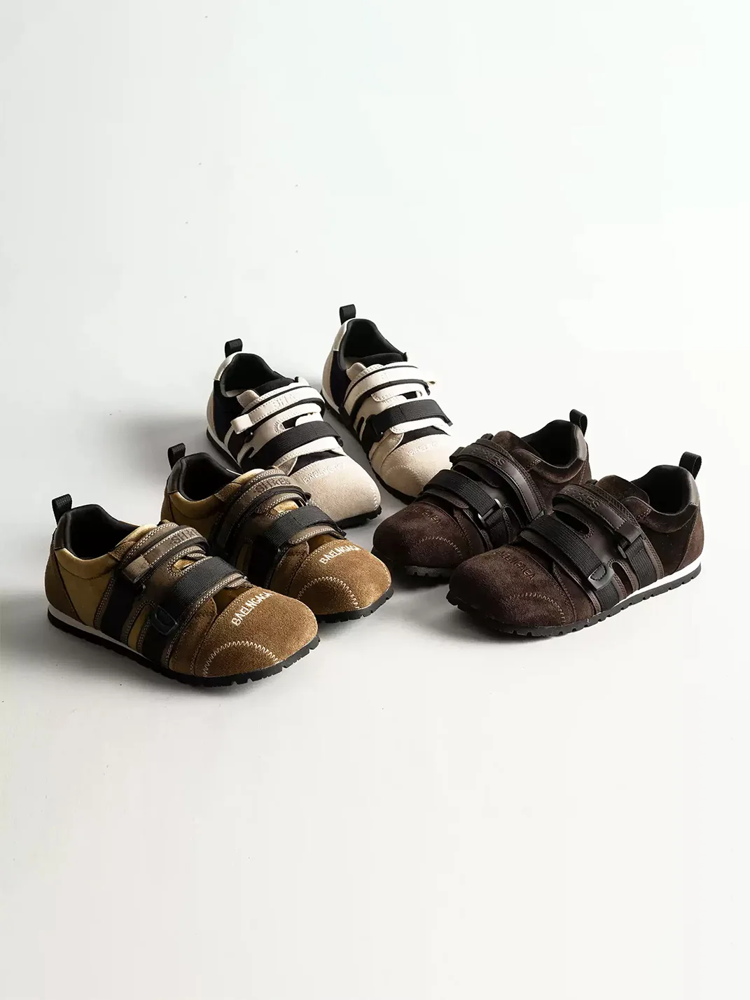 KAIMANLI | Retro Colorblock Hook-and-Loop Platform Sneakers
