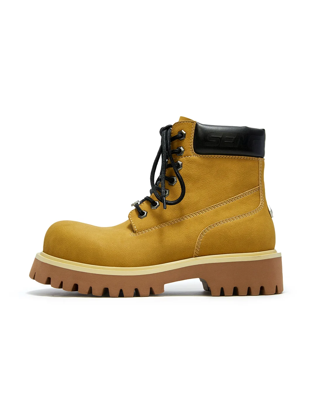 SENGUOGUO | High-Top Thick-Sole Derby Boots
