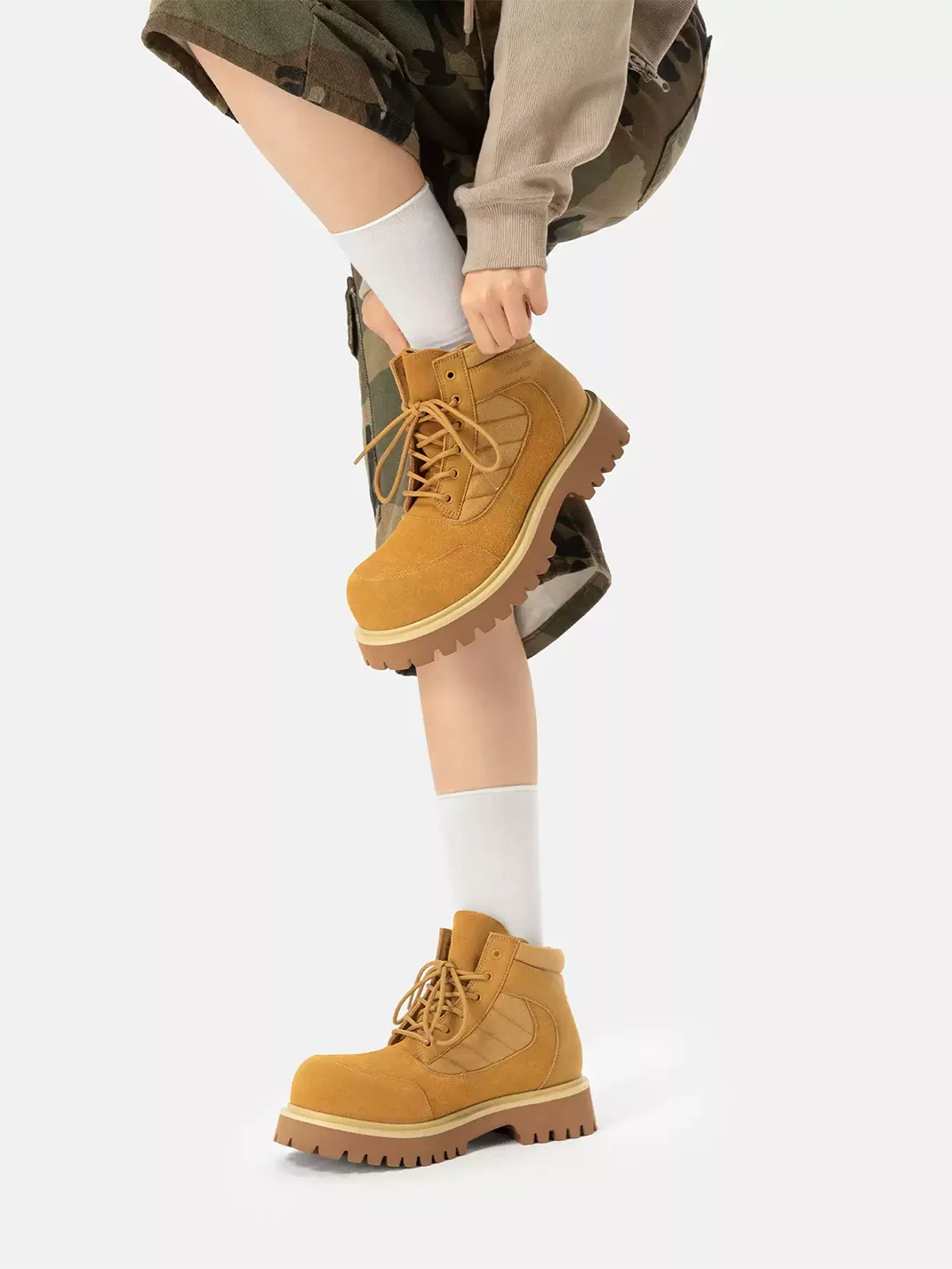 SENGUOGUO | Thick Sole High Top Work Boots