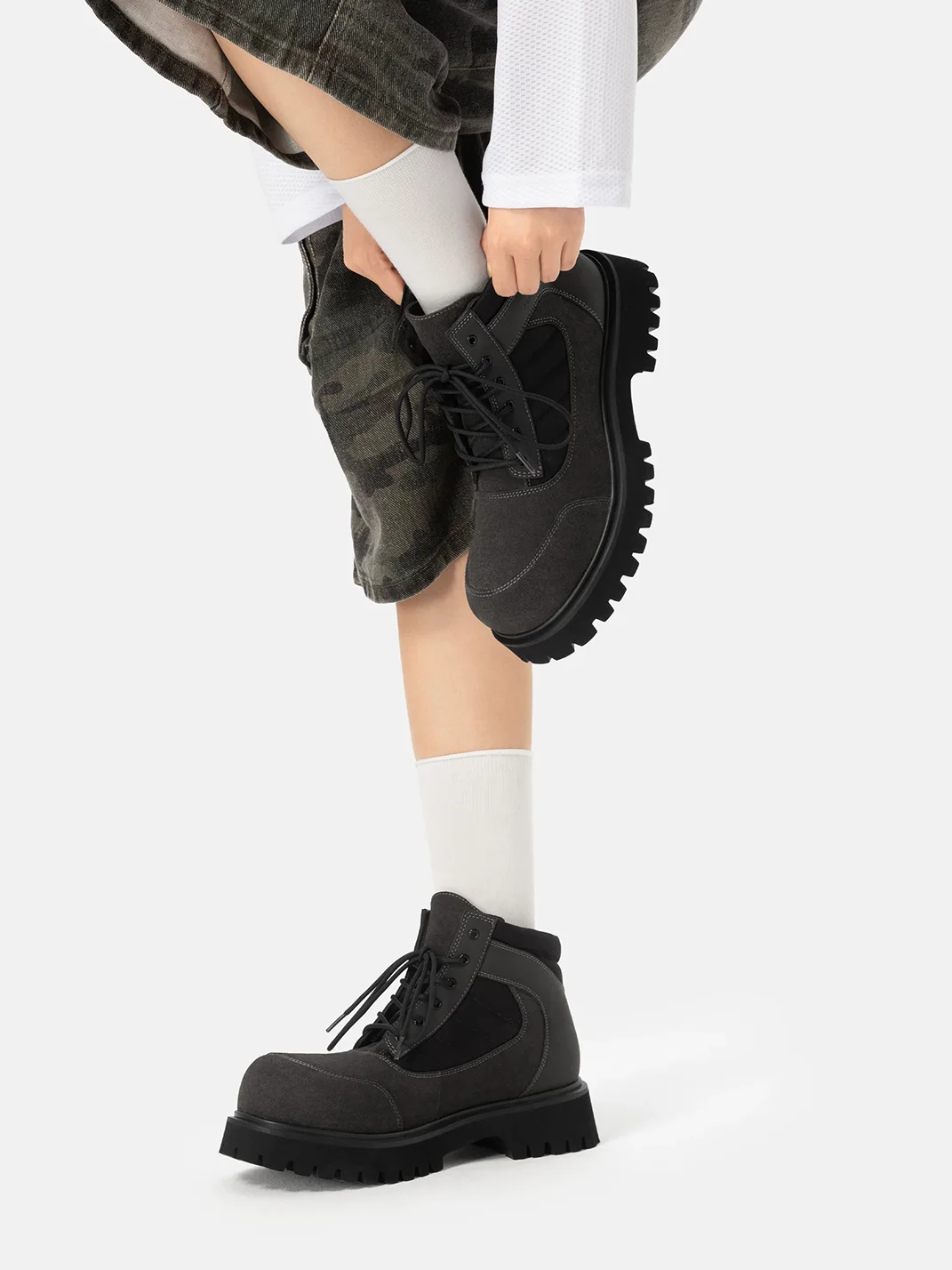 SENGUOGUO | Thick Sole Workwear Ankle Boots