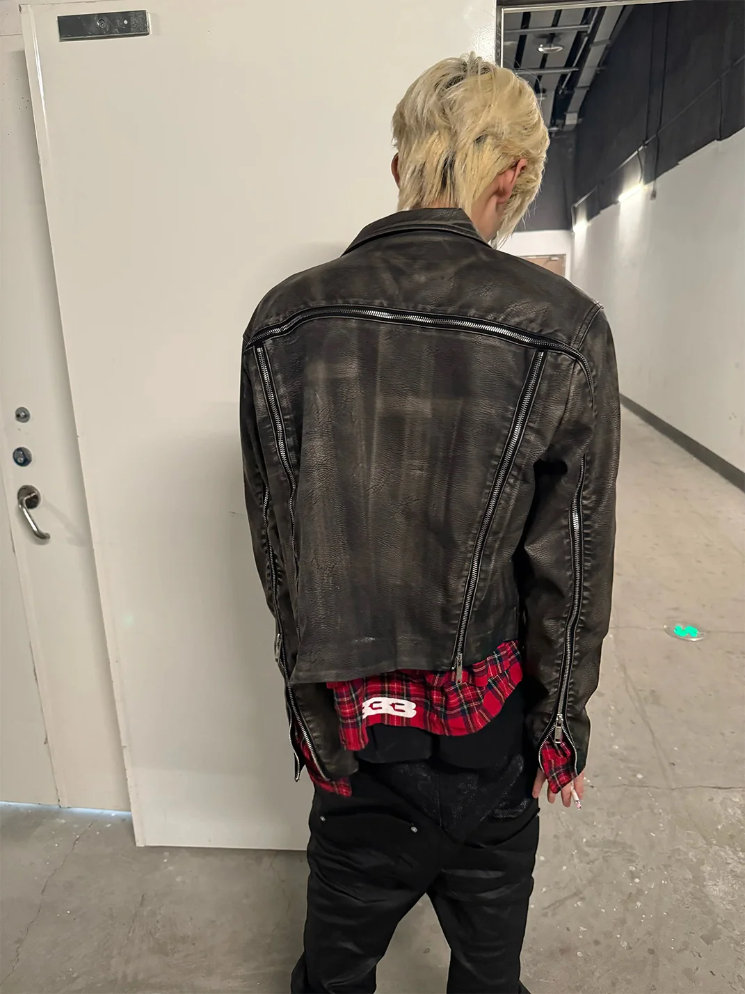 BE A DEVIL | Crackle Faux Leather Jacket With Skull Buttons