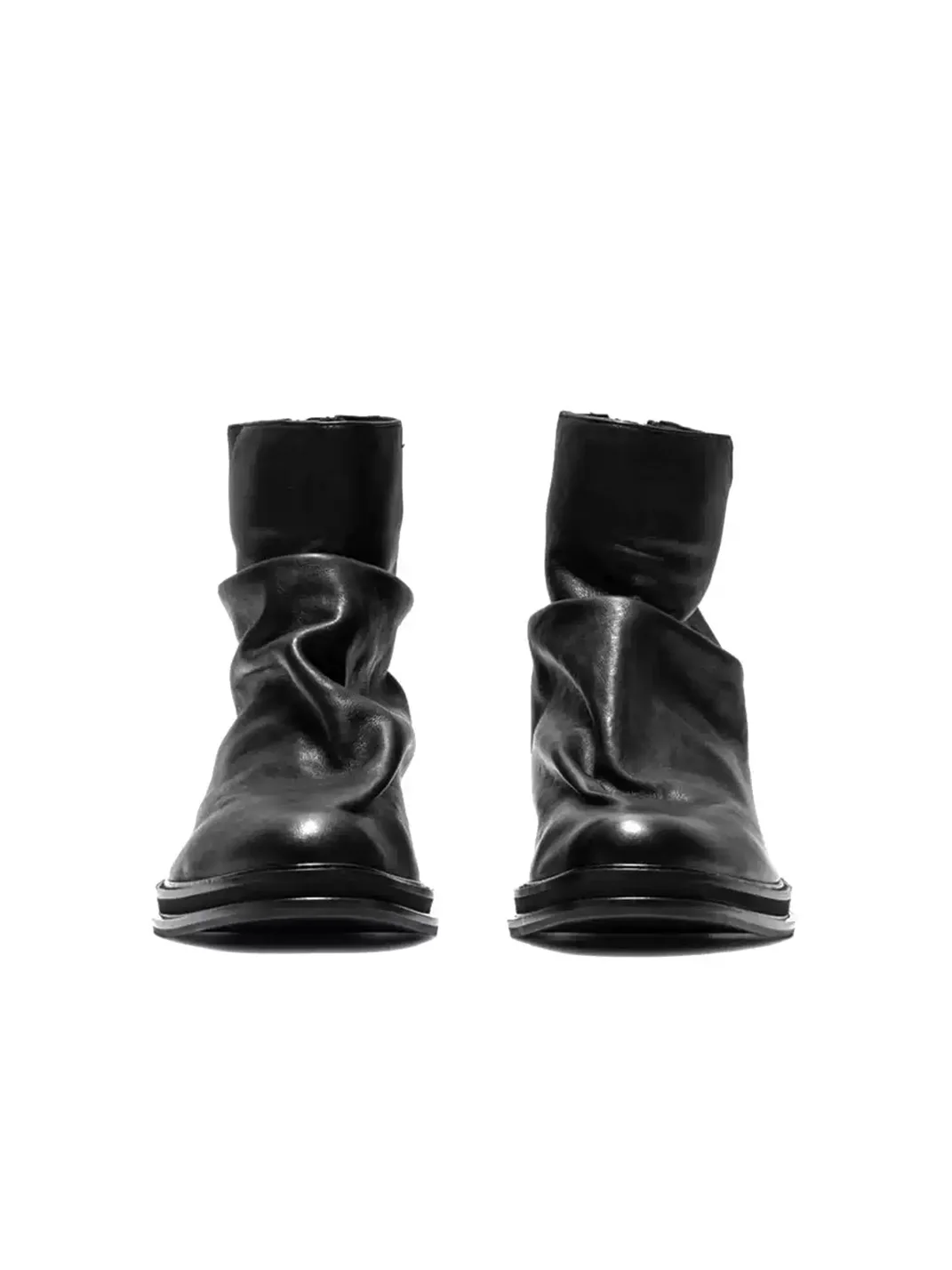 SELVMAKE | Handmade Wrinkled Cowhide Chelsea Boots With Back Zippers