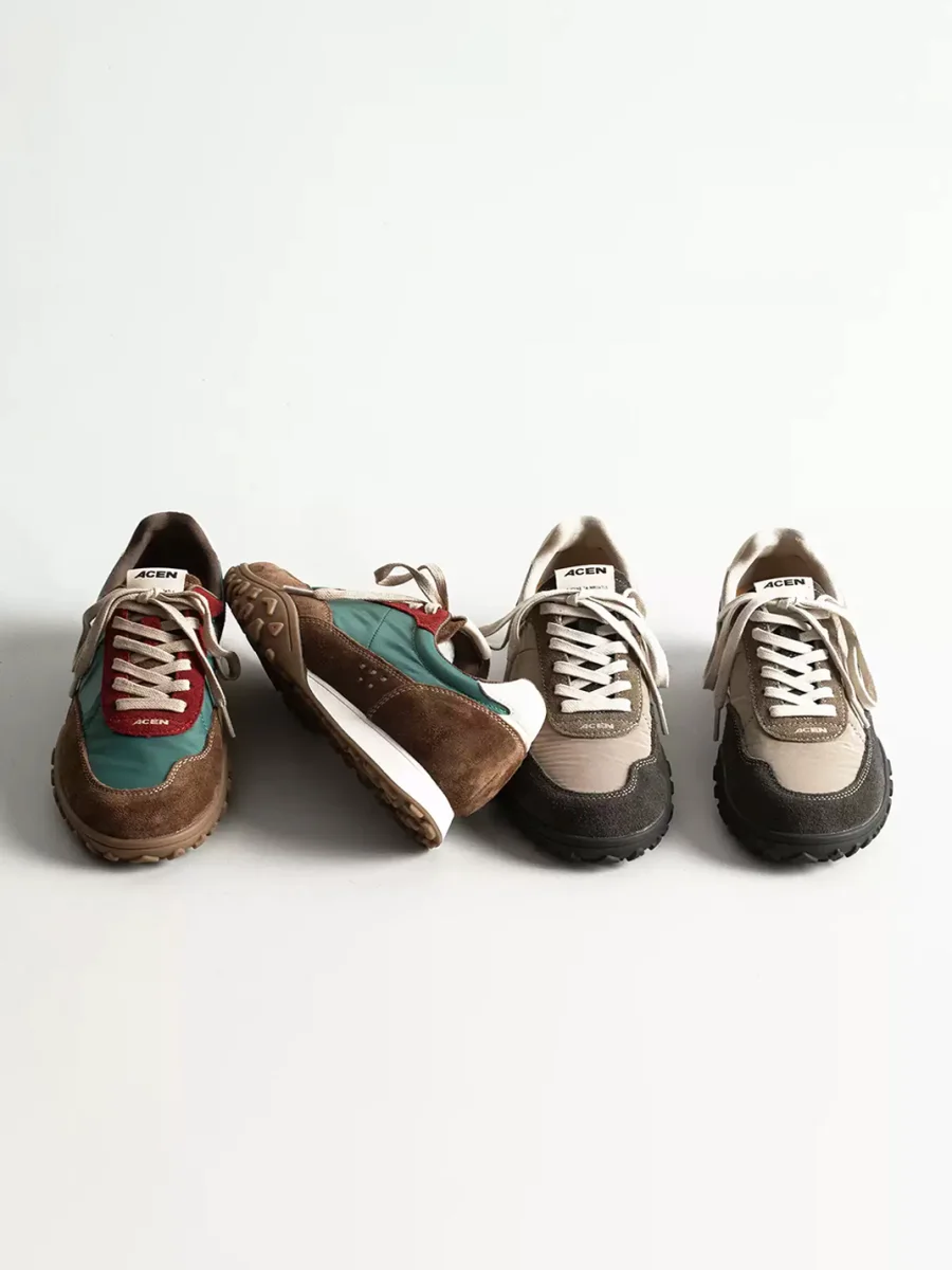 KAIMANLI | Retro Leather Panel Sneakers - 4