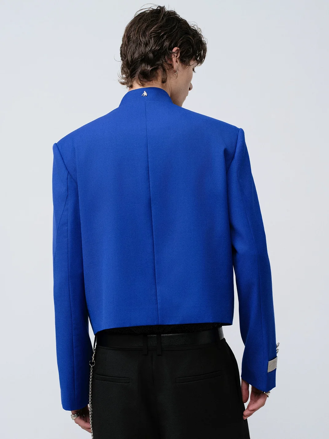 FACEONLAB | Cropped Stand Collar Metal Shoulder Jacket