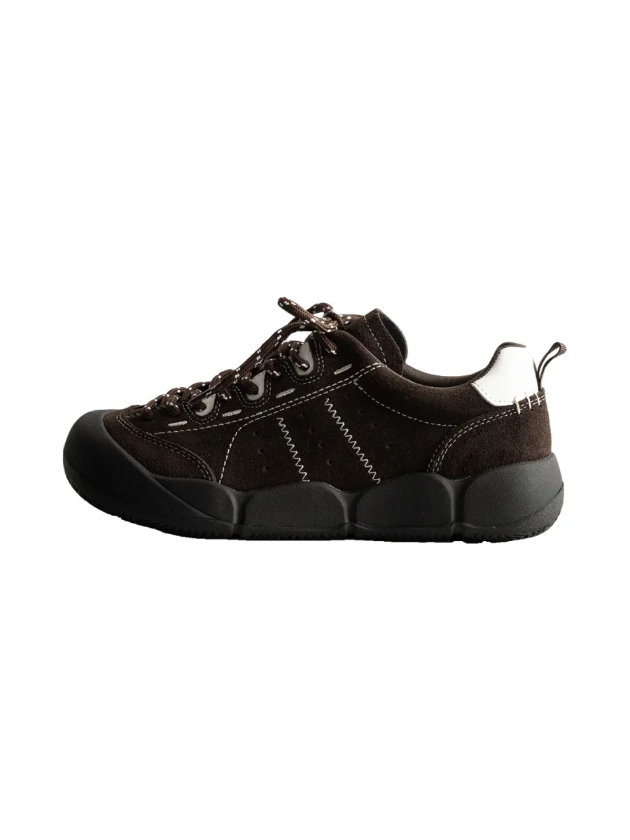 KAIMANLI | Retro Leather Lace-Up Platform Sneakers - 2