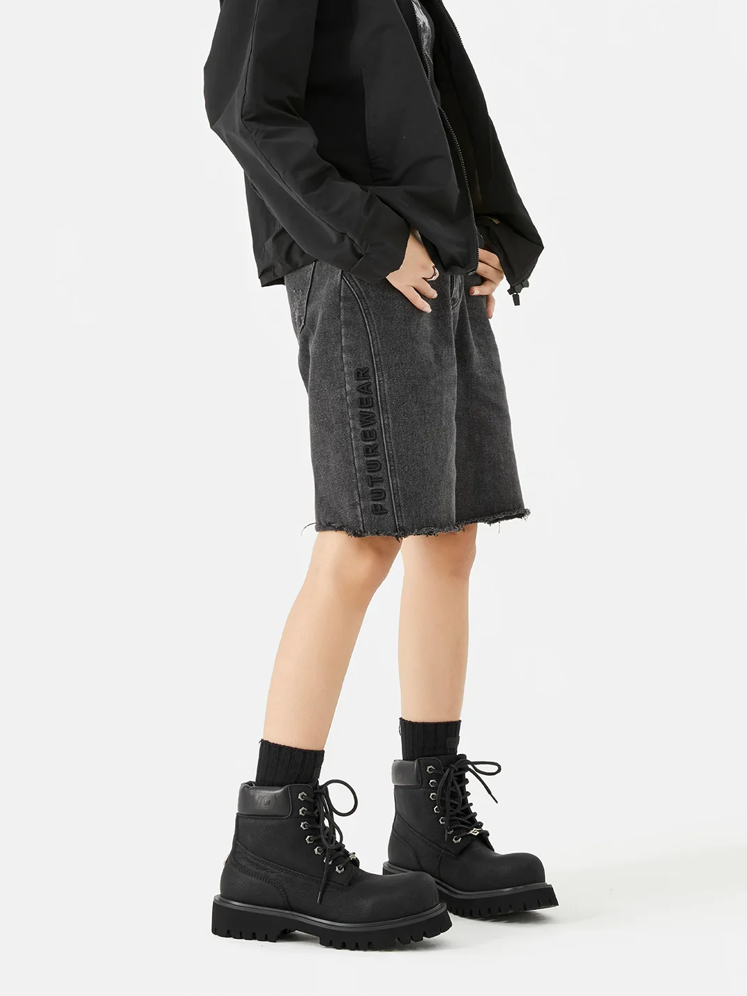 SENGUOGUO | Black High-Top Thick-Sole Boots