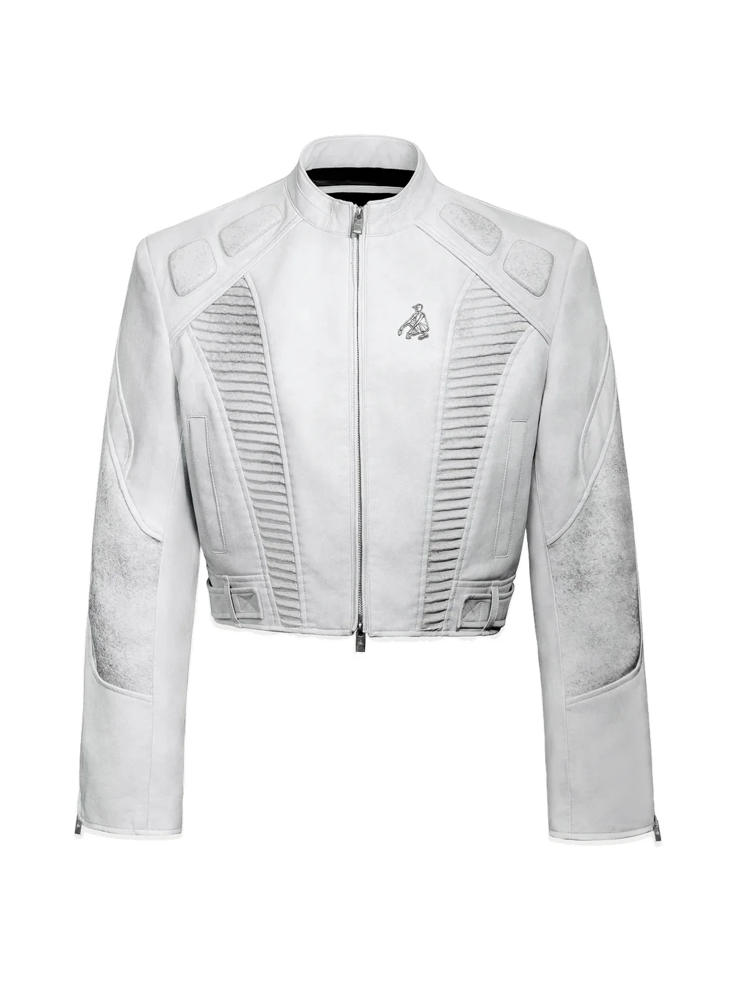 FACEONLAB | Cropped Motorcycle Leather Jacket