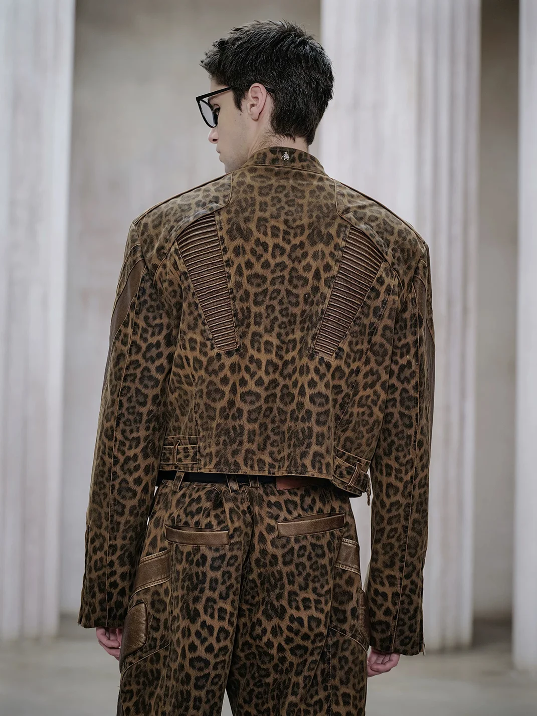 FACEONLAB | Leopard Print Motorcycle Jacket