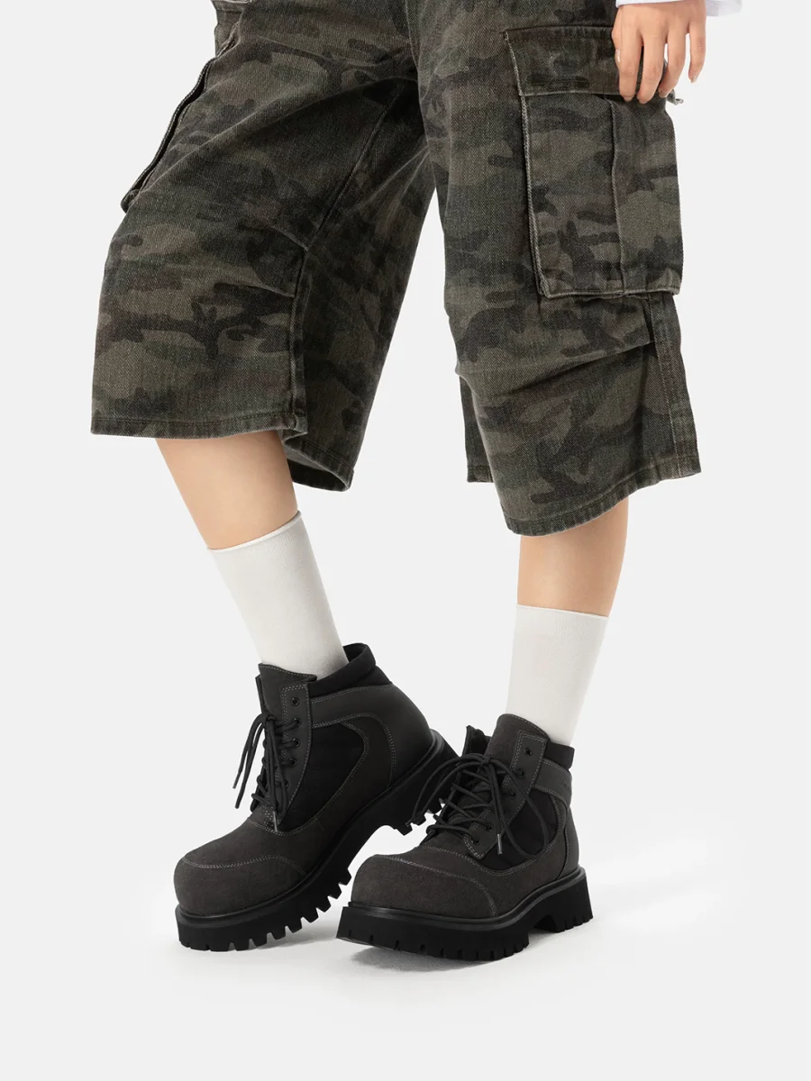 SENGUOGUO | Thick Sole Workwear Ankle Boots - 4