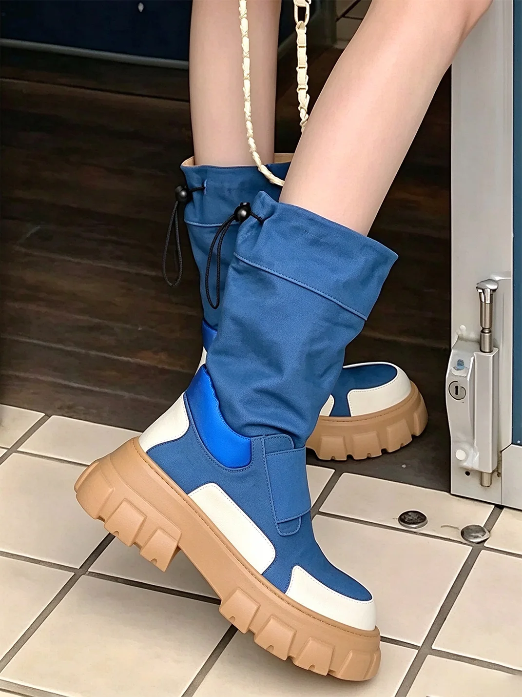 Angel | Drawstring Slim-Fit Combat Ankle Boots
