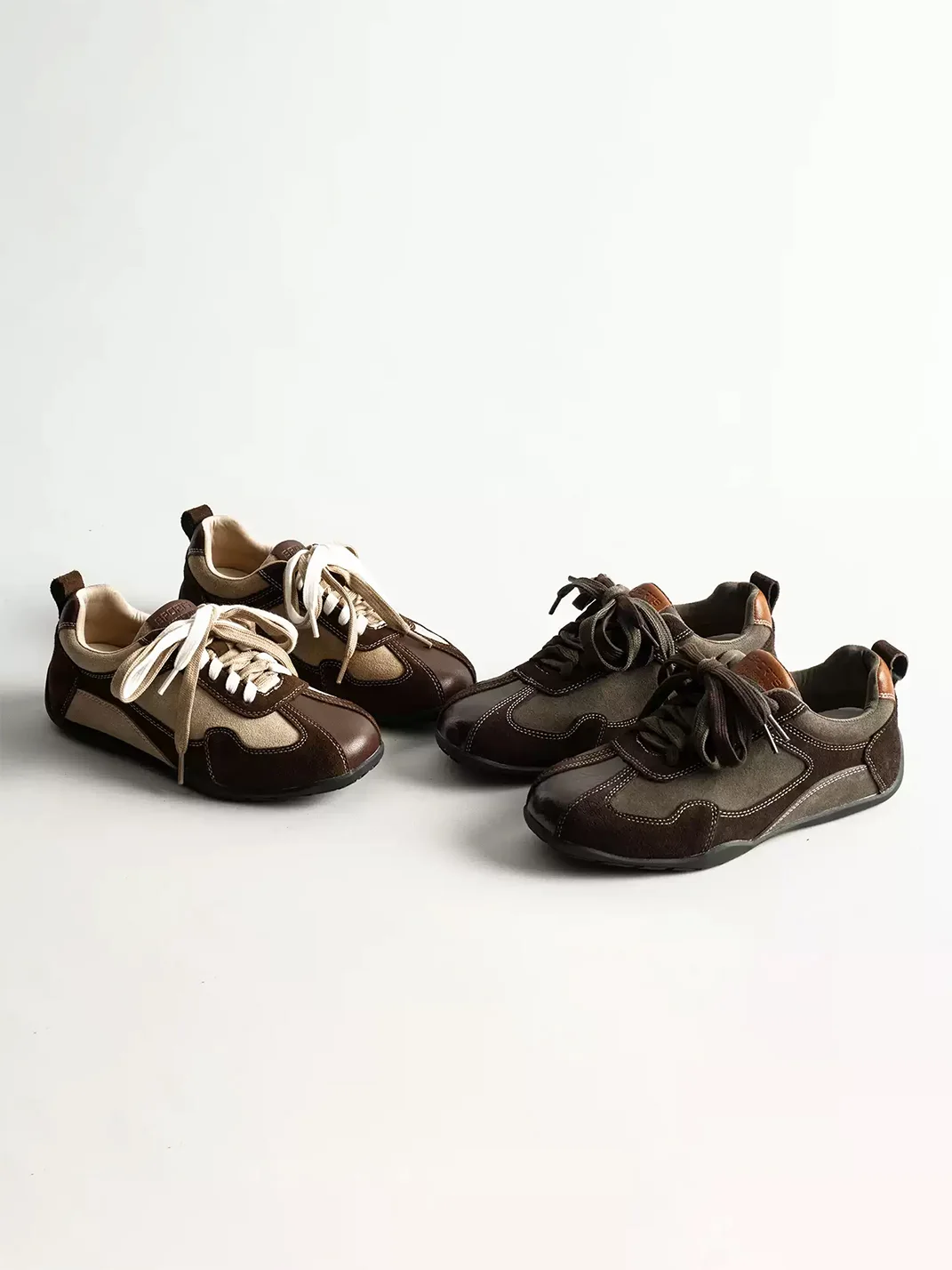 KAIMANLI | Retro Colorblock Lace-Up Thick-Soled Sneakers