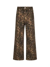 0123 Start | Leopard Print Loose Straight-Leg Jeans