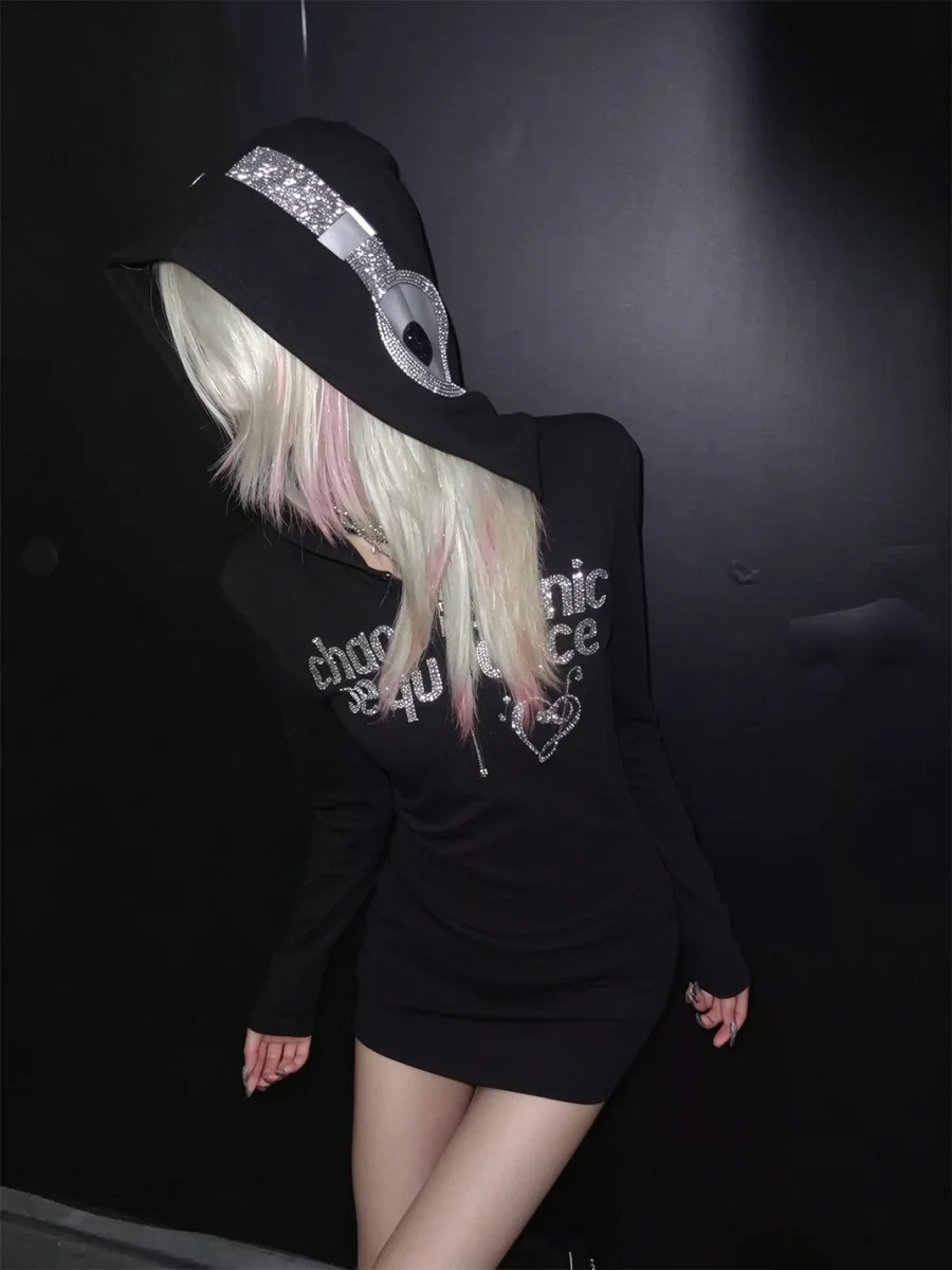 4AMSTUDIO | Hooded Long Sleeve Bodycon Dress - 2