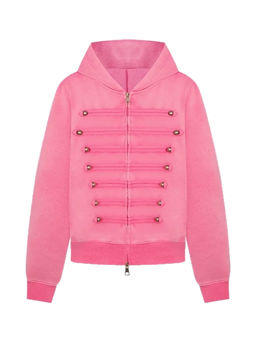 0123 Start | Washed Cropped Hooded Double-Breasted Slim-Fit Jacket