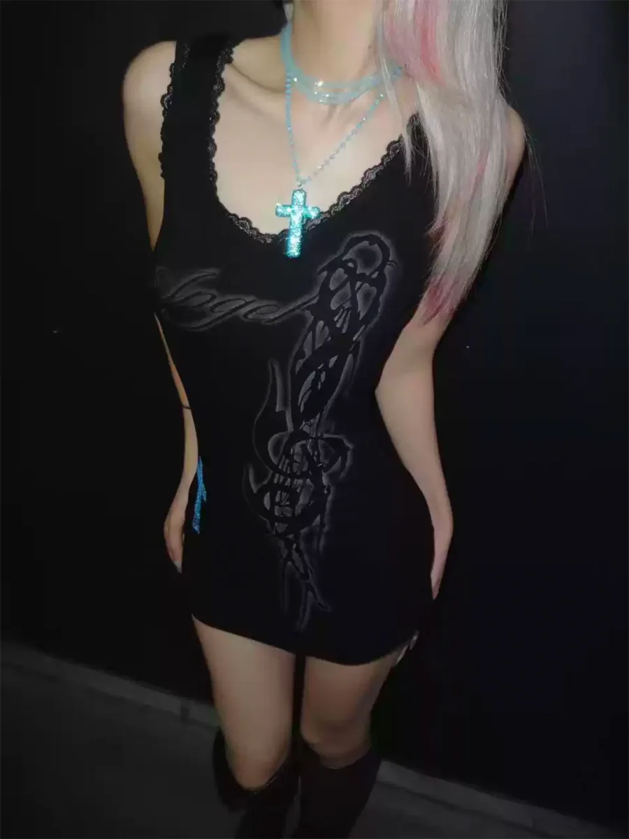 4AMSTUDIO | Black Lace-Trim Bodycon Cami Dress - 2