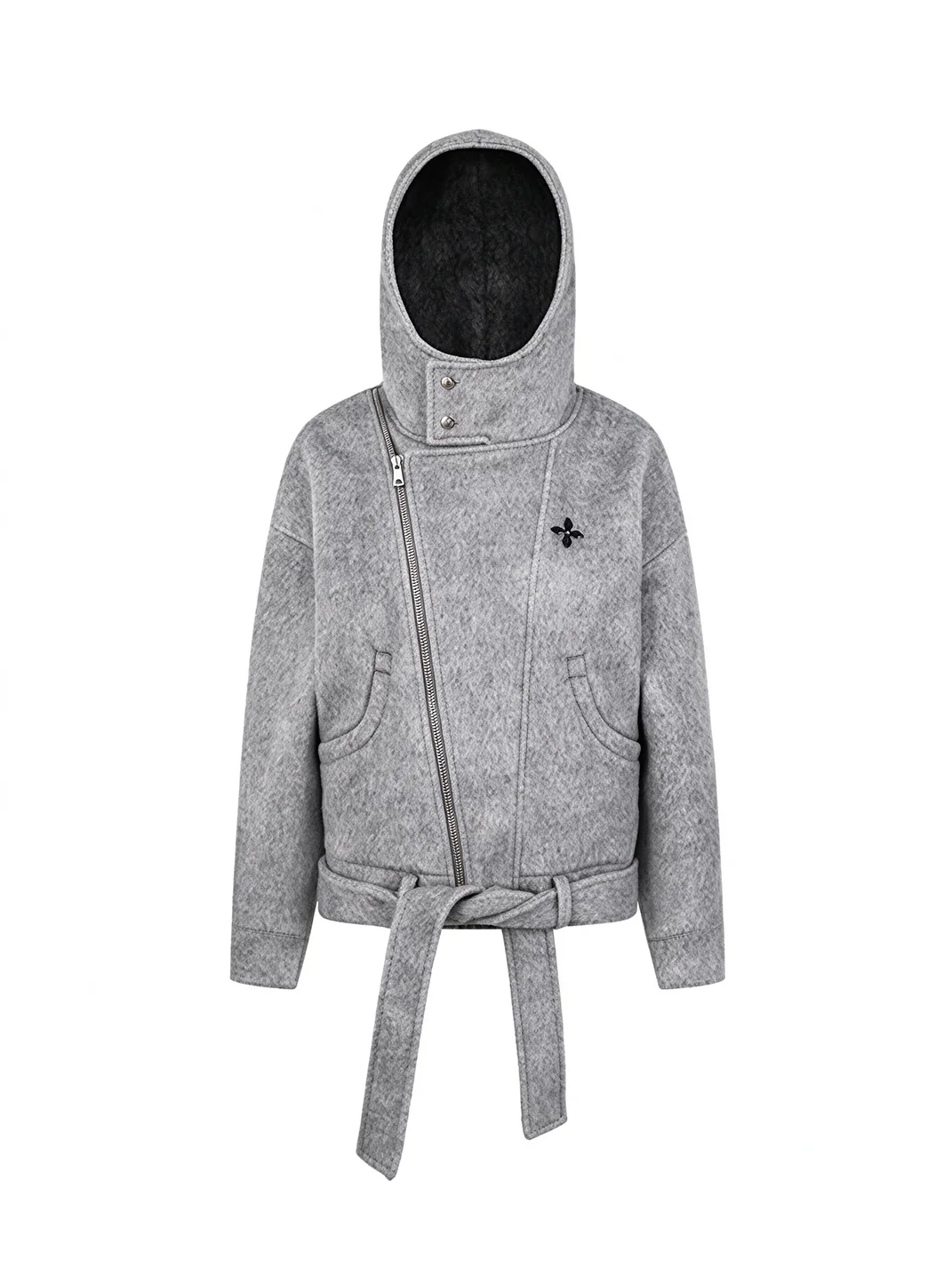 0123 Start | Loose Hooded Wool-Blend Jacket
