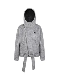 0123 Start | Loose Hooded Wool-Blend Jacket