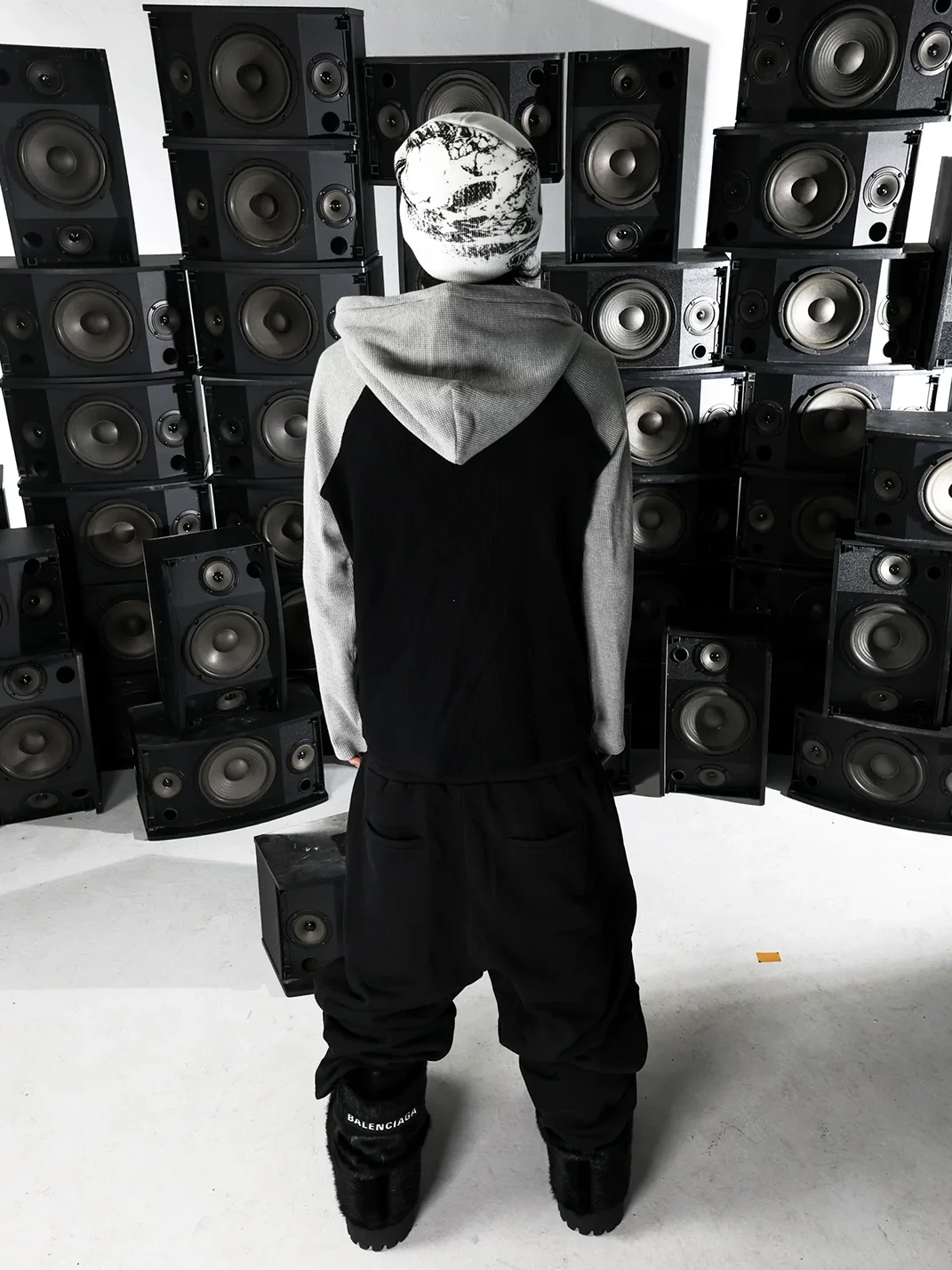 PCCVISION | Loose Pleated Double-Waist Applique Sweatpants