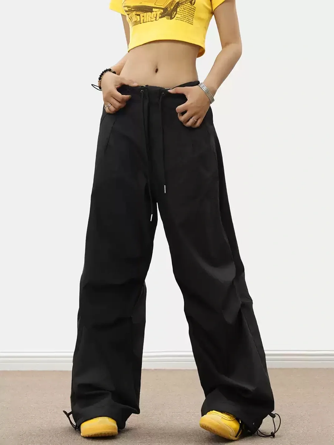 0123 Start | Loose Wide-Leg Parachute Cargo Pants