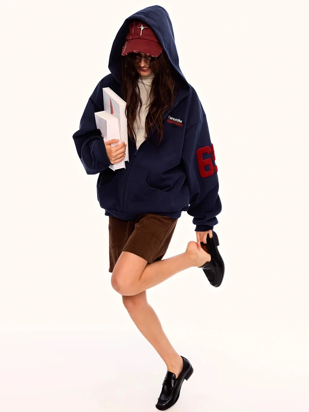 0123 Start | Loose Fit Fleece-Lined Camouflage Zip-Up Hoodie