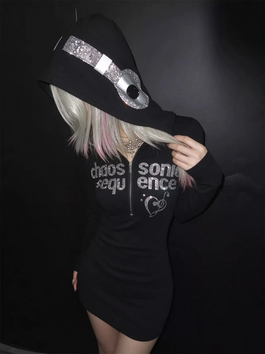 4AMSTUDIO | Hooded Long Sleeve Bodycon Dress - 3