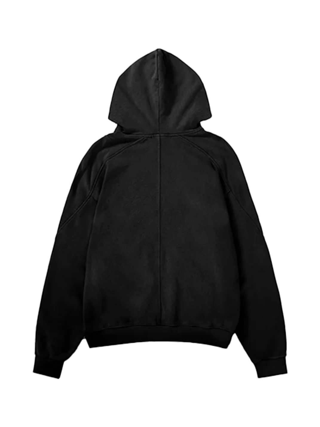 0123 Start | Washed Distressed Loose-Fit Pullover Hoodie