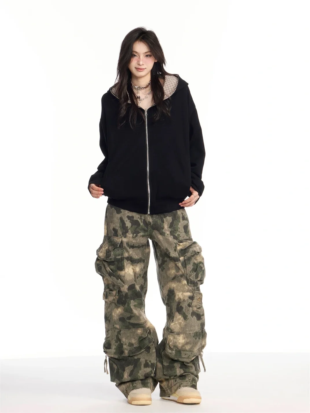 ONLPP | Loose Wide-Leg Camouflage Cargo Pants
