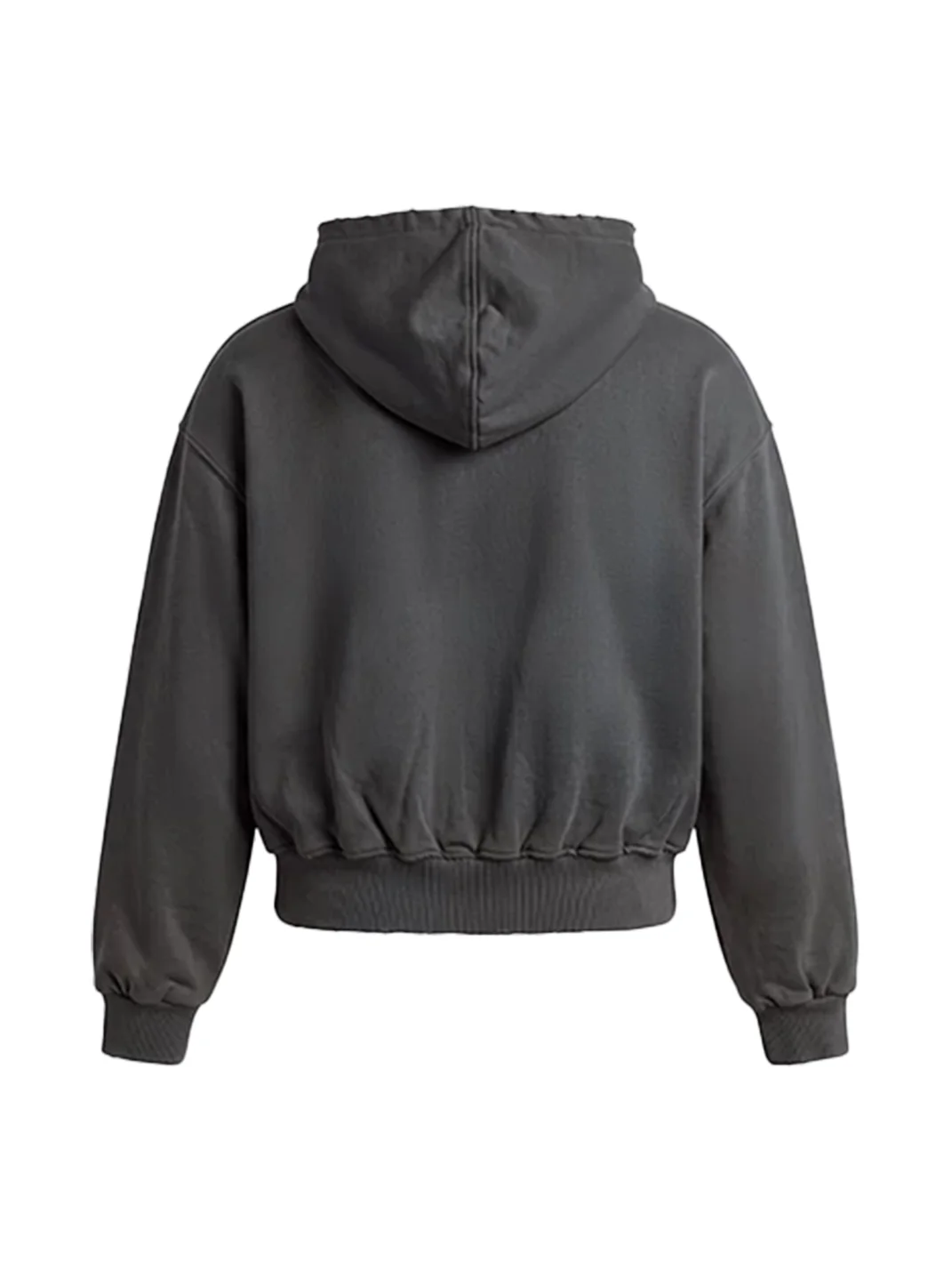 0123 Start | Distressed Portrait Print Loose Zip-Up Hoodie