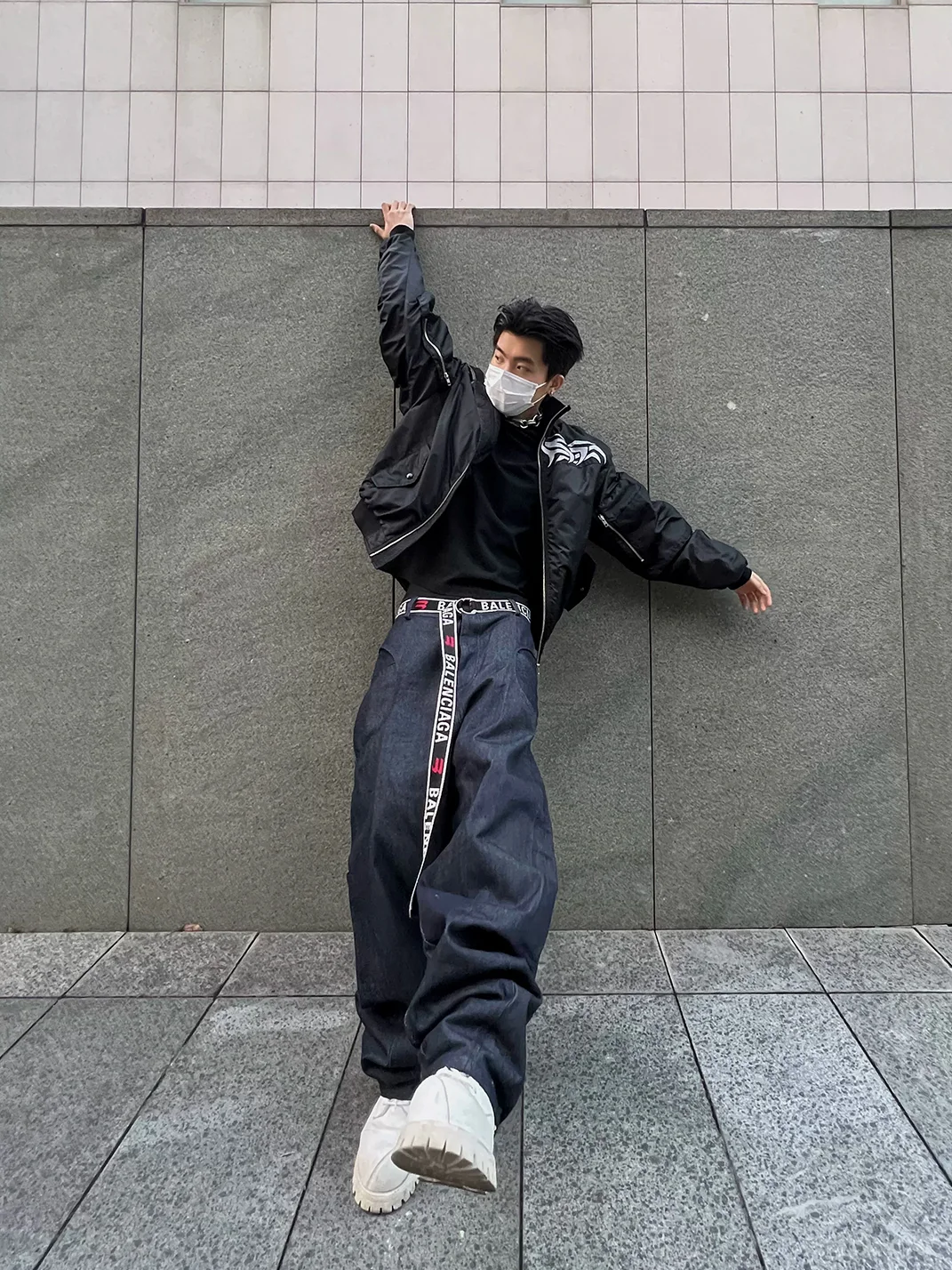 PCCVISION | Black Tribal Embroidered Oversized Padded Bomber Jacket