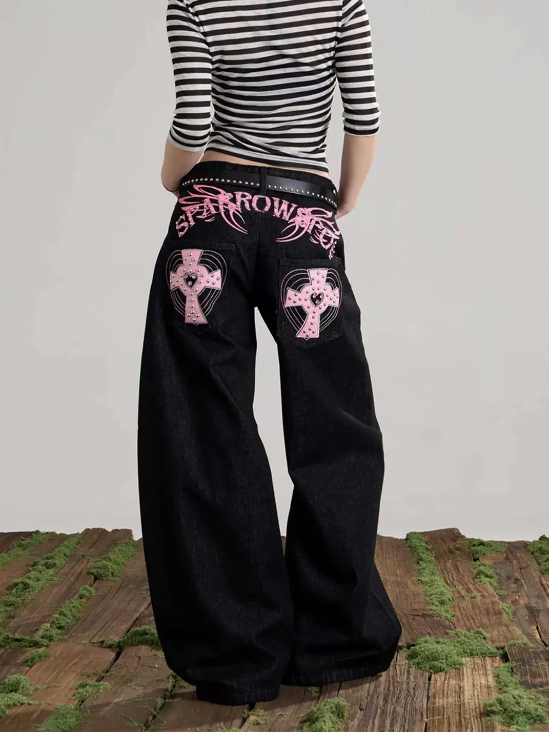 ONLPP | Studded Cross Loose Wide-Leg Jeans