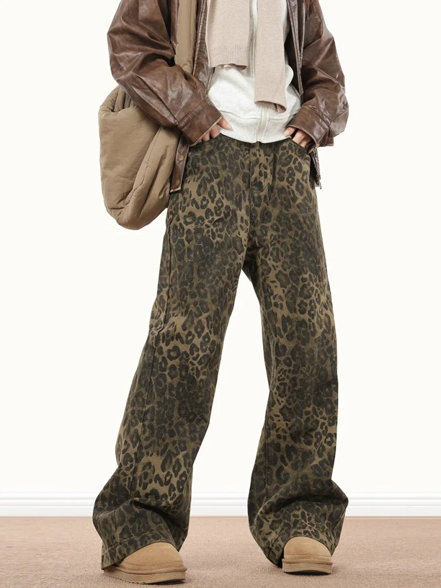 0123 Start | Leopard Print Loose Straight-Leg Jeans - 2