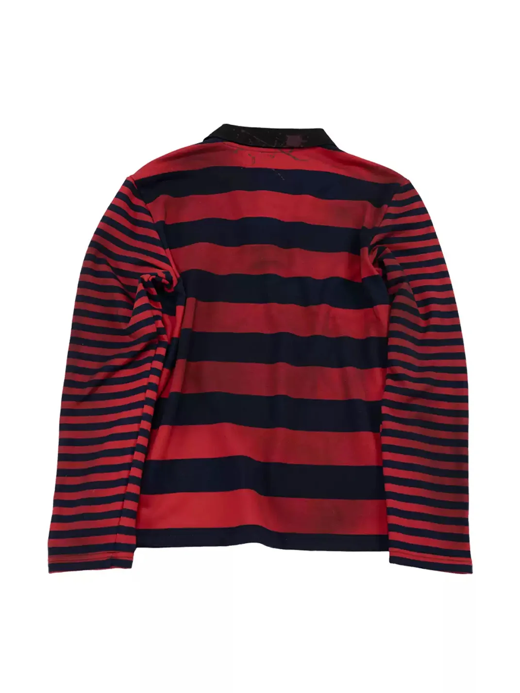 4AMSTUDIO | Distressed Contrast Long Sleeve Polo Shirt