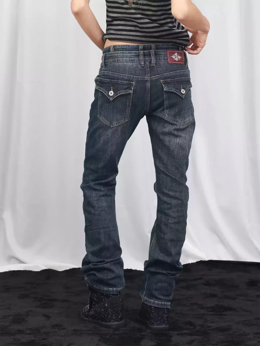 DETW | Double Waistband Slim Fit Zipper Detail Jeans - 3